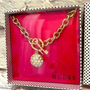 Guess key & heart chain necklace 16”